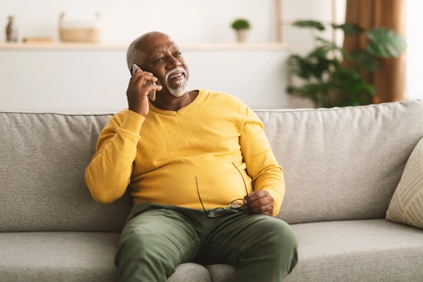 senior who lives alone getting his checkin call